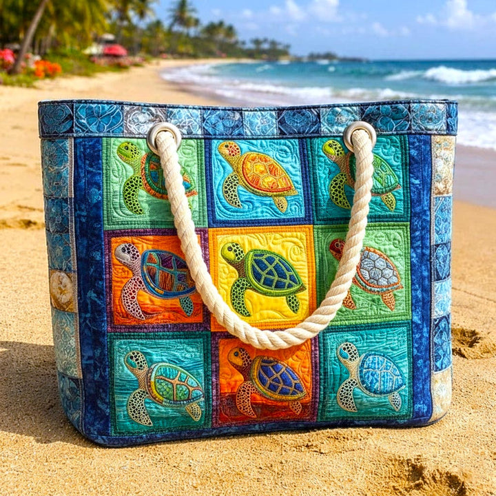 Handcrafted Beach Bag | Turtle Tranquil